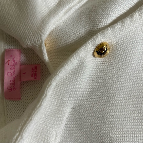 Lilly Pulitzer White/Cream Knit Sweater with Gold Buttons - Picture 3 of 6